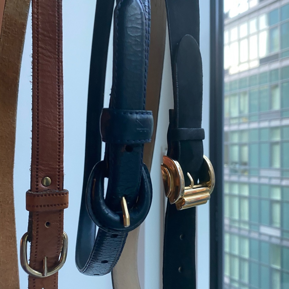 3 vintage belts! (Camel/ Navy / Black)